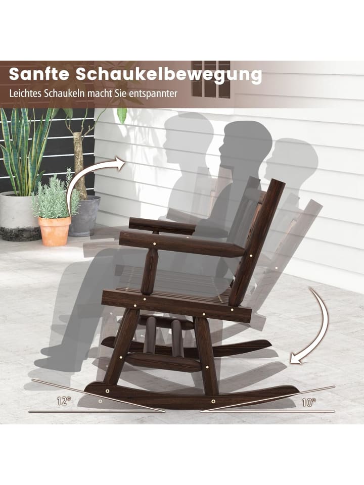 COSTWAY Gartenbank Schaukelbank 111x85x89cm in Braun günstig kaufen onesize