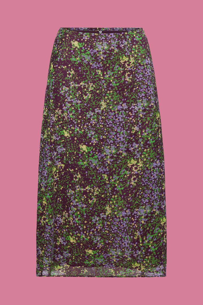 Gemusterter Midirock aus Chiffon