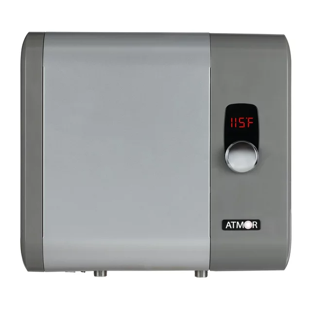 Atmor 18kW 3.73 GPM Electric Tankless Water Heater, ideal for 1 bedroom home, up to 3 simultaneous applications