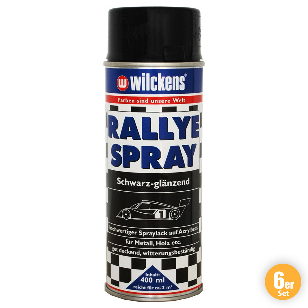 Wilckens Farben Wilckens Rallye-Spray, Schwarz, Glänzend 6er Set