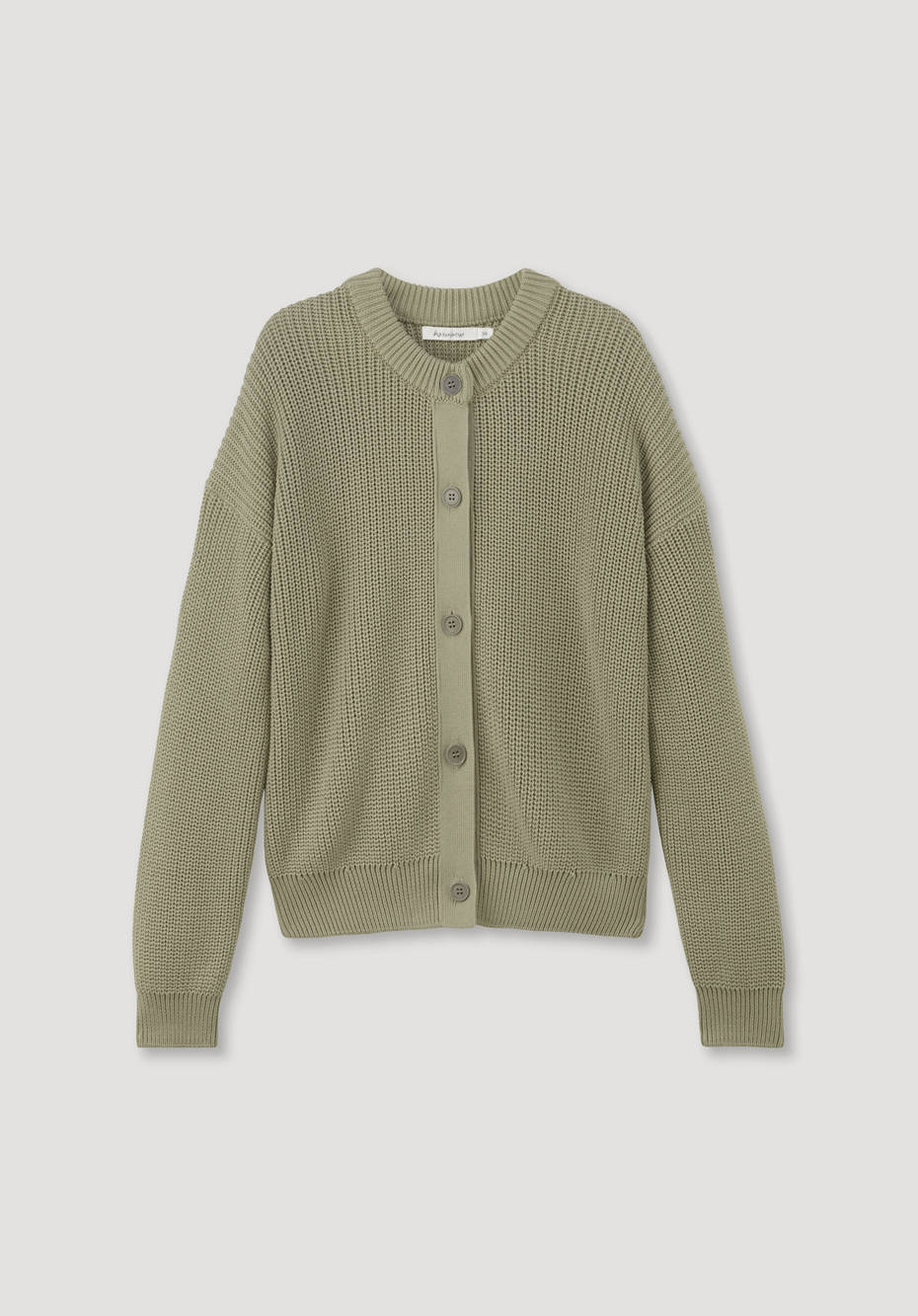 Rundhals-Cardigan aus reiner Bio-Baumwolle