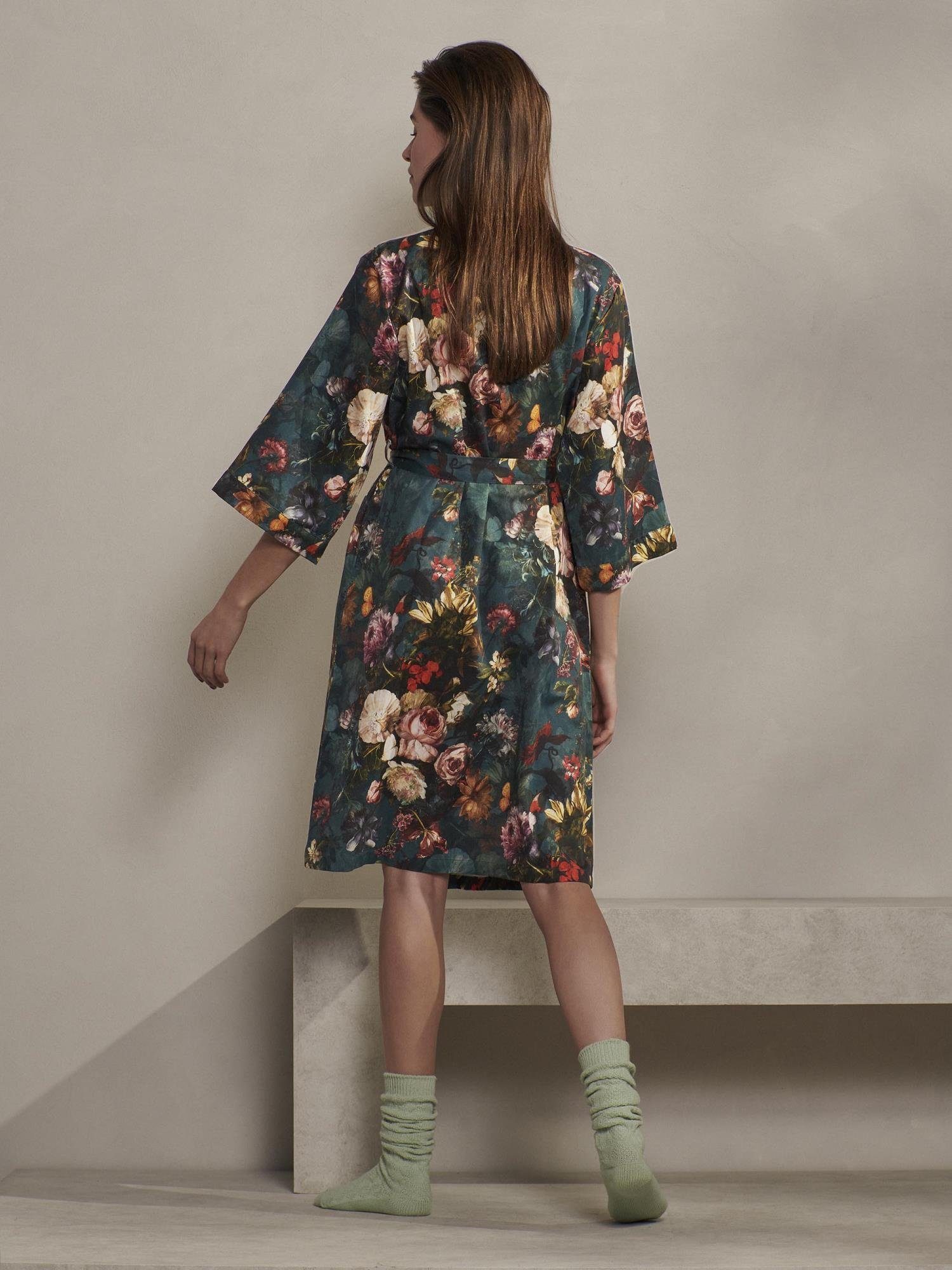 Essenza Kimono sarai karli, Kurzform, Baumwolle, Kimono-Kragen, Gürtel, mit wunderschönem Blumenprin