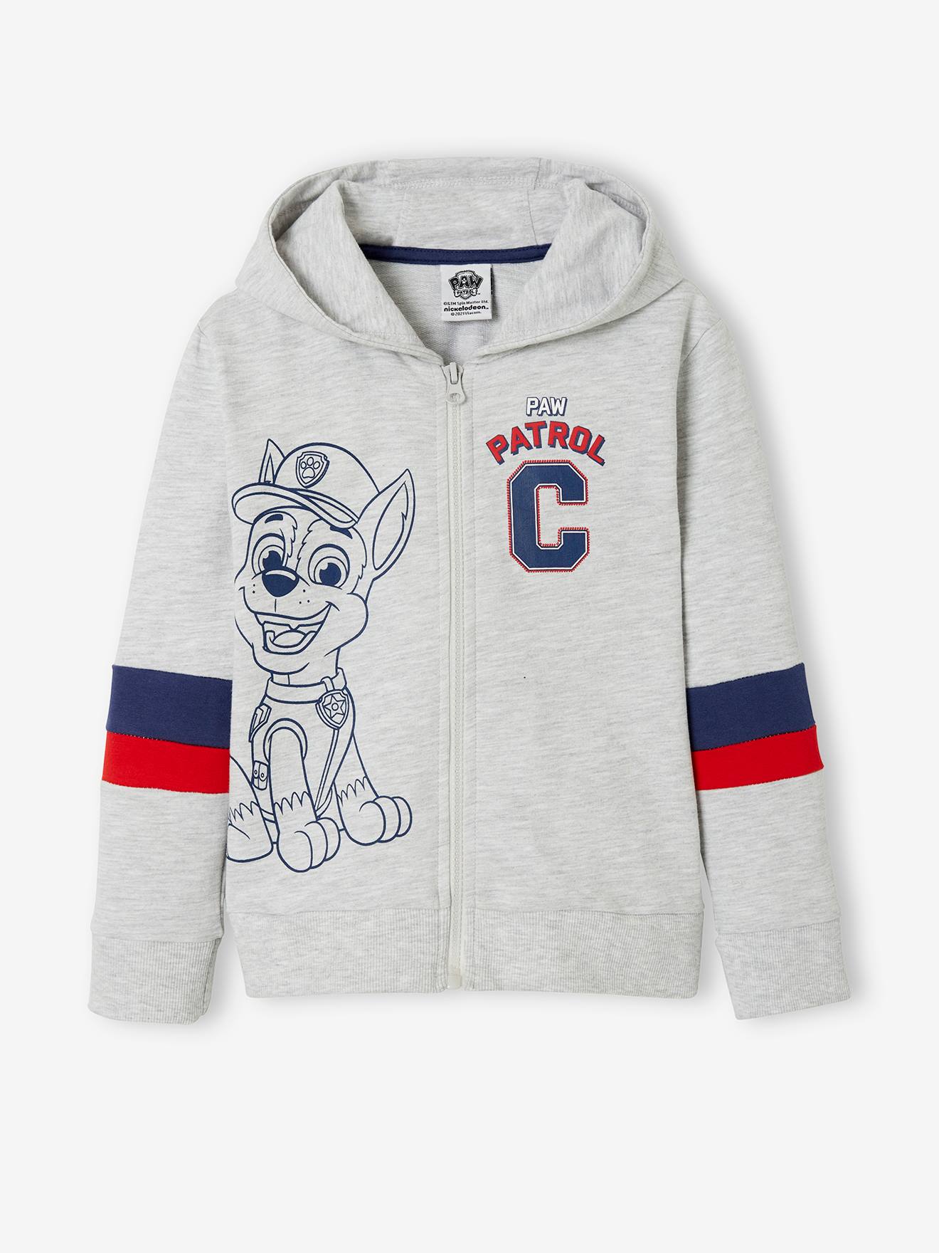 Gilet zippé garçon à capuche Pat Patrouille® gris chiné
