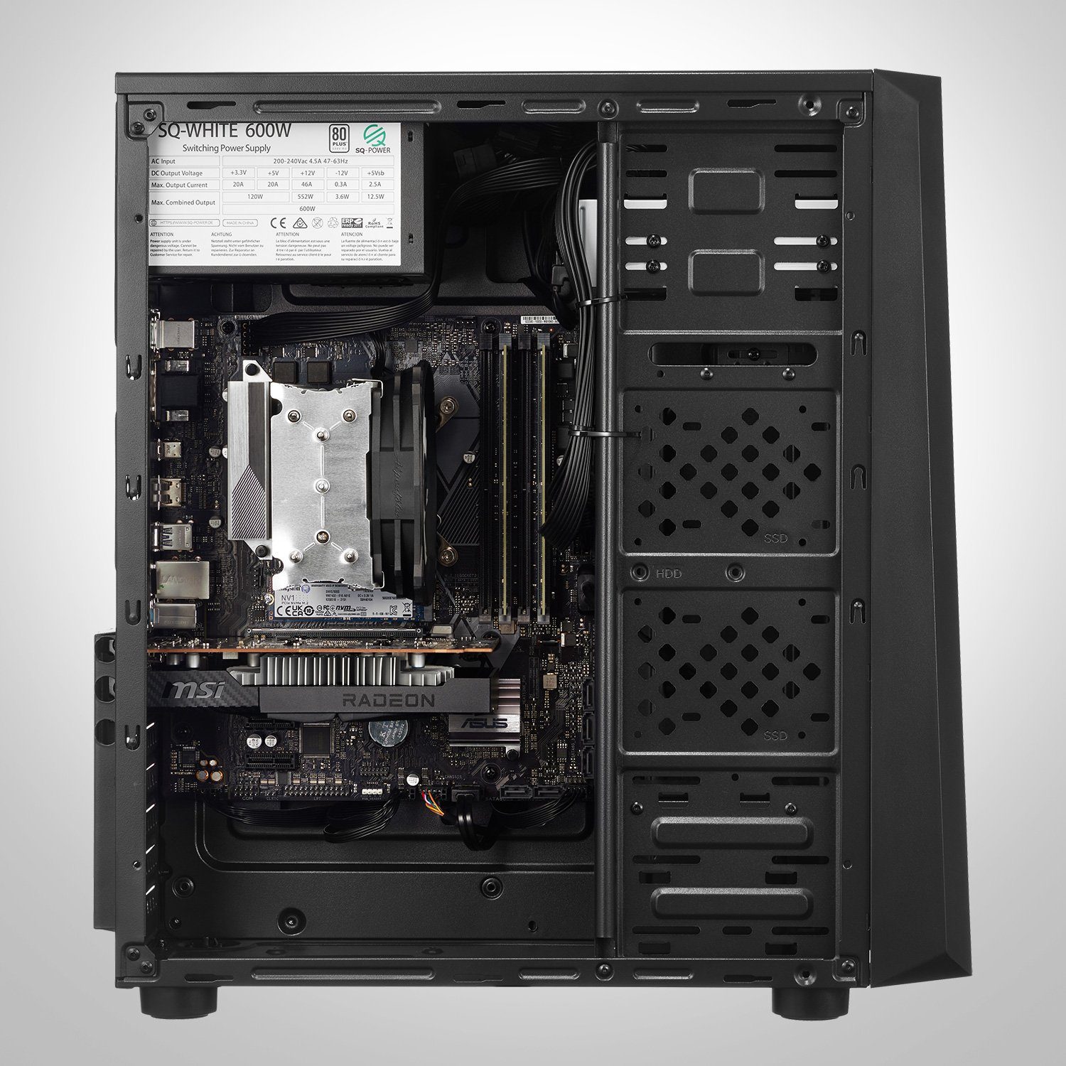 Memory PC Business-PC (AMD Ryzen 5 5600G, Radeon R7, 16 GB RAM, 2000 GB HDD, 240 GB SSD, Luftkühlung)