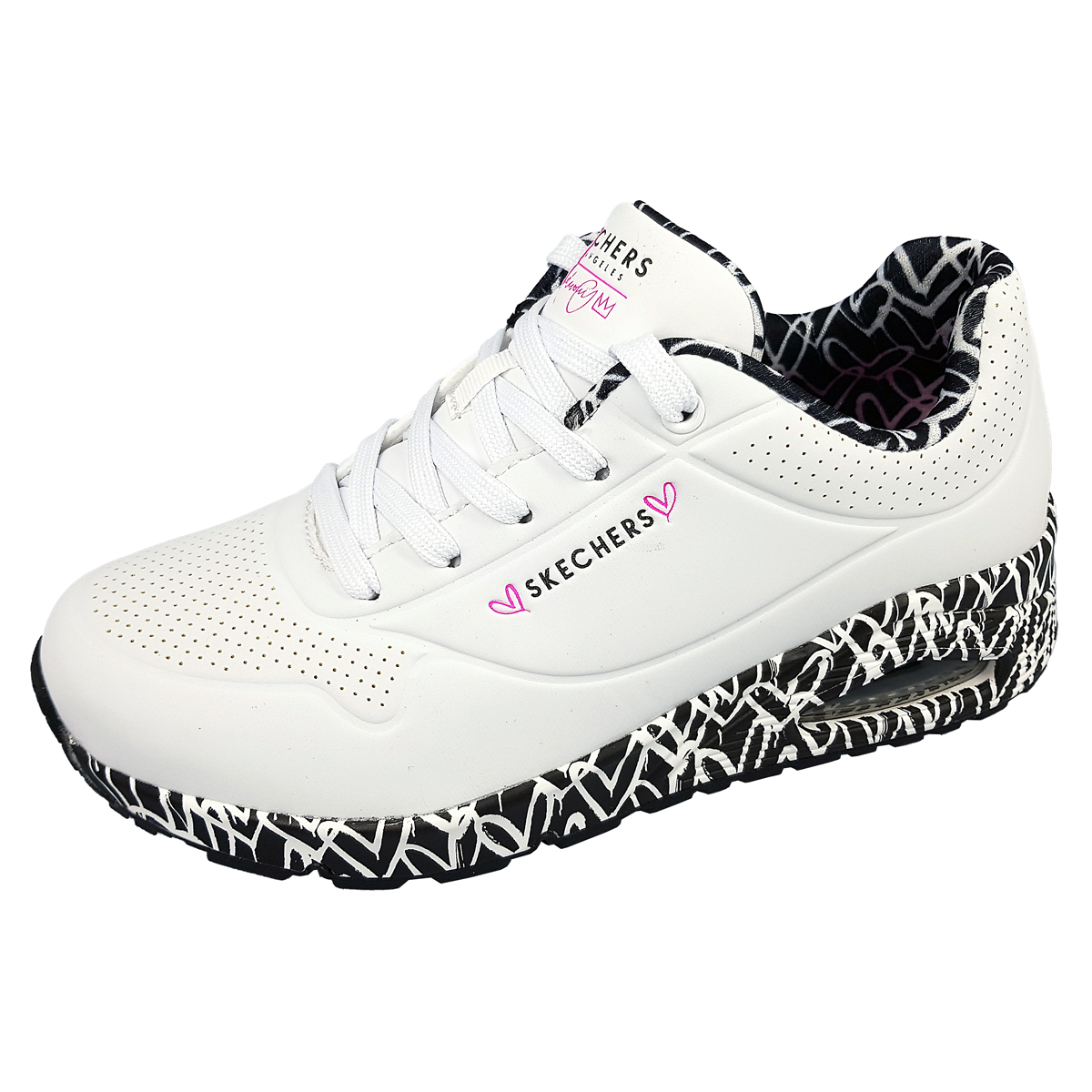 Skechers Uno - Loving Love 155506 Weiß WBK White/ Black