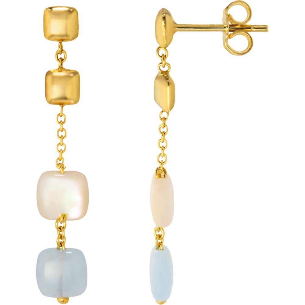 Valeria Boucles d'oreilles à fermoir à poussette 375 Or jaune Boucles d'oreilles