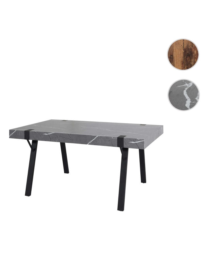 MCW Esstisch L54 Industrial, Marmor-Optik grau günstig kaufen onesize