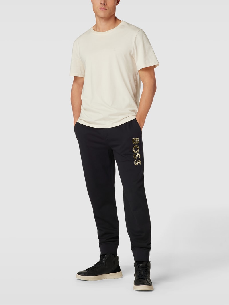 Sweatpants mit Label-Print Modell 'Lamont' in schwarz