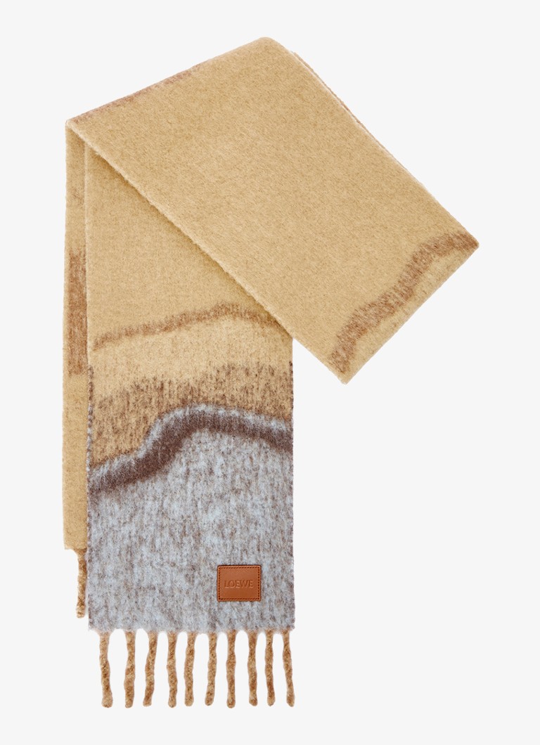 LOEWE  Sjaal in alpaca wolblend met print 185 x 23 cm