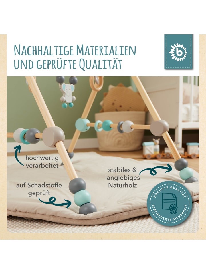 Bieco Spielwaren Spielbogen aus Holz Höhenverstellbar - ab Geburt in Blau günstig kaufen onesize