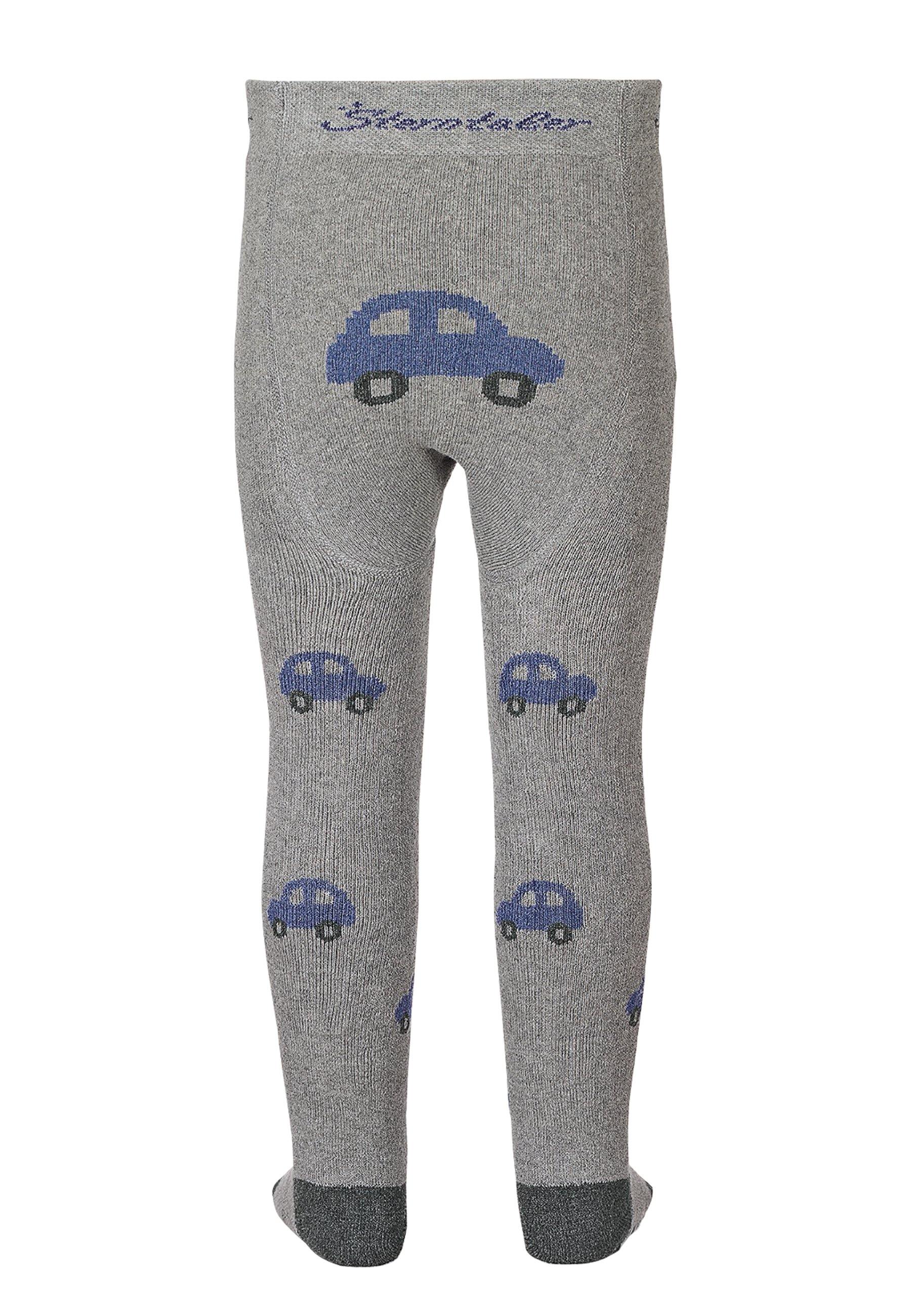 Krabbelstrumpfhose Auto mit Po-Motiv in Marine
