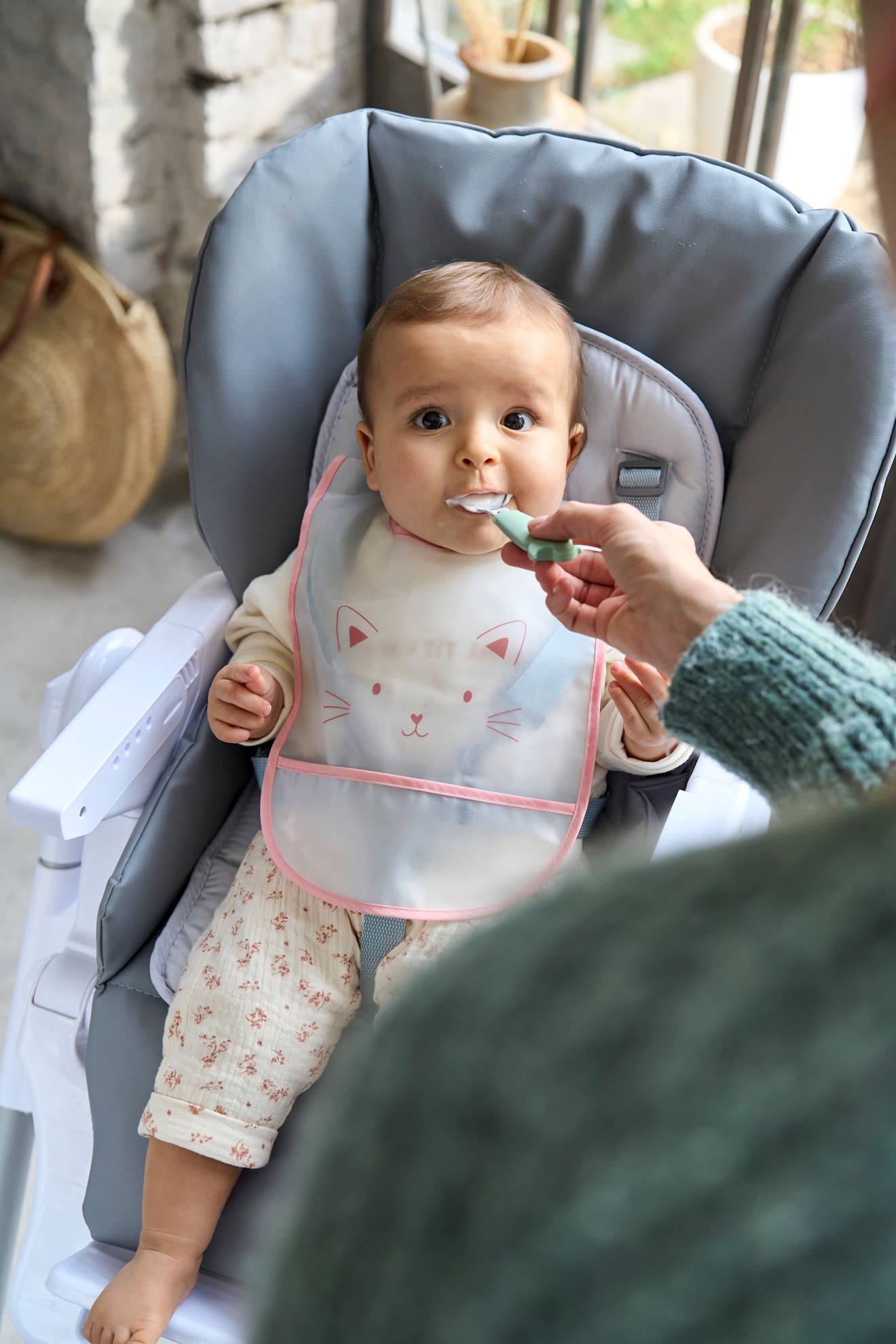 Vertbaudet 3er-Pack Baby Lätzchen mit Auffangschale - pfirsich