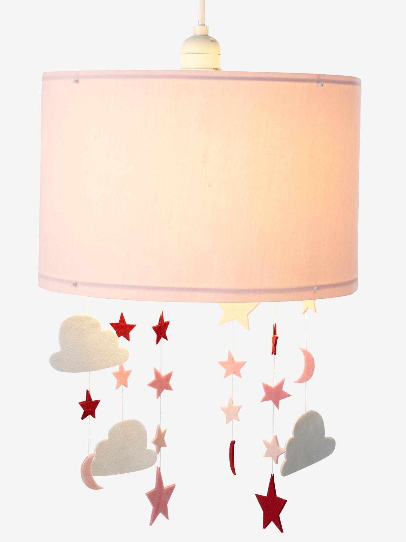 Vertbaudet Kinderzimmer Lampenschirm WOLKE UND STERNE - rosa