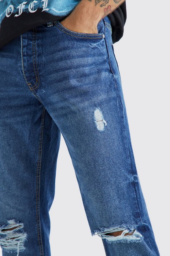 Schmale zerrissene Jeans