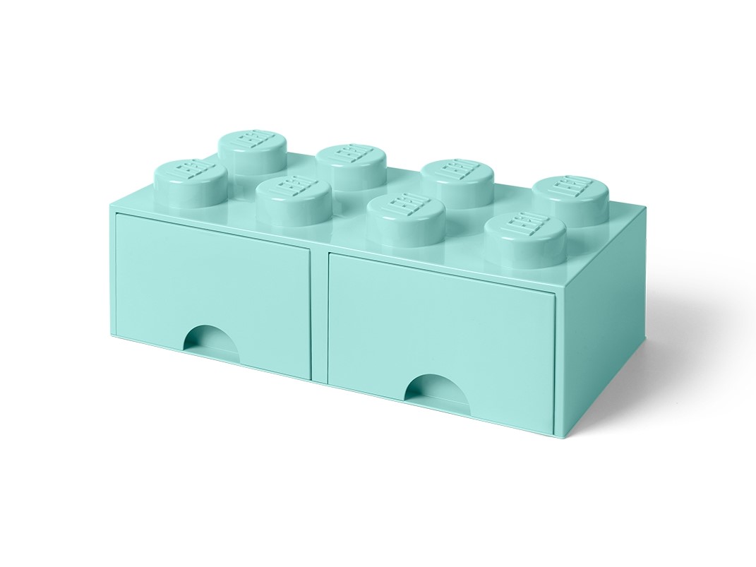 Stein mit 8 Noppen und Schubfächern in Aquamarinblau 5006182