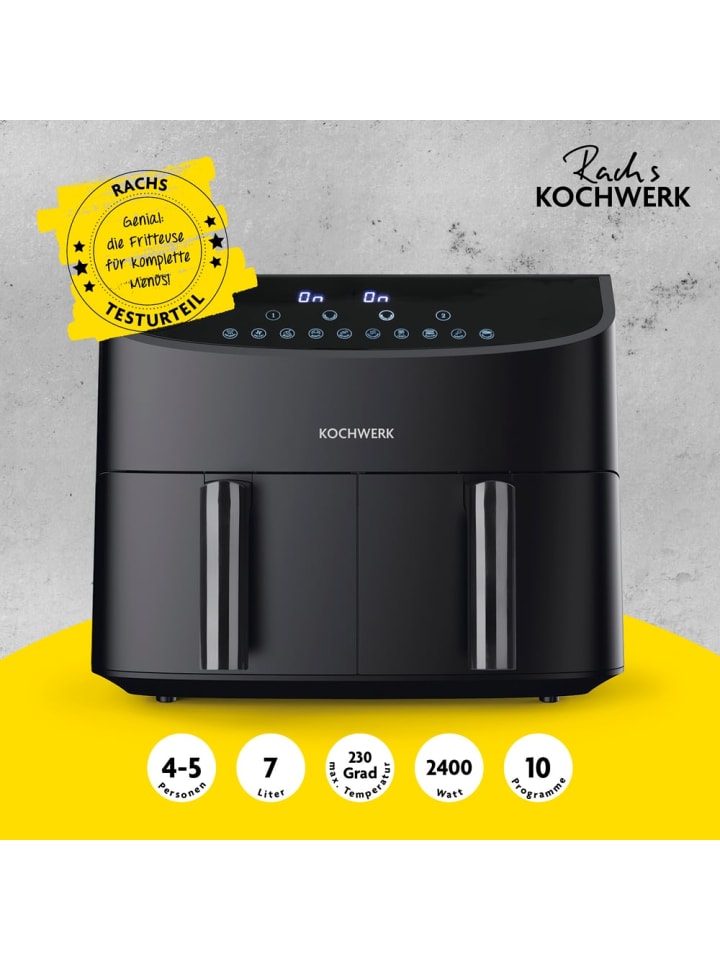 MAXXMEE Rachs KOCHWERK Heißluft-Fritteuse Doppelkorb 2x 3,5l - schwarz günstig kaufen onesize