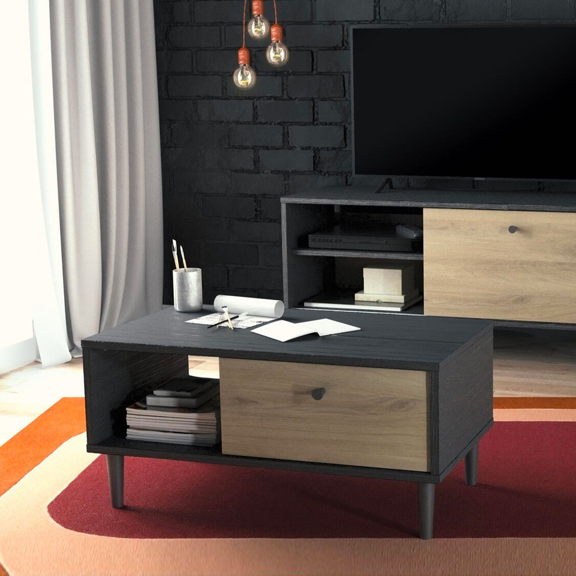 Table de chevet HAMFIELD 1 niche – 1 tiroir