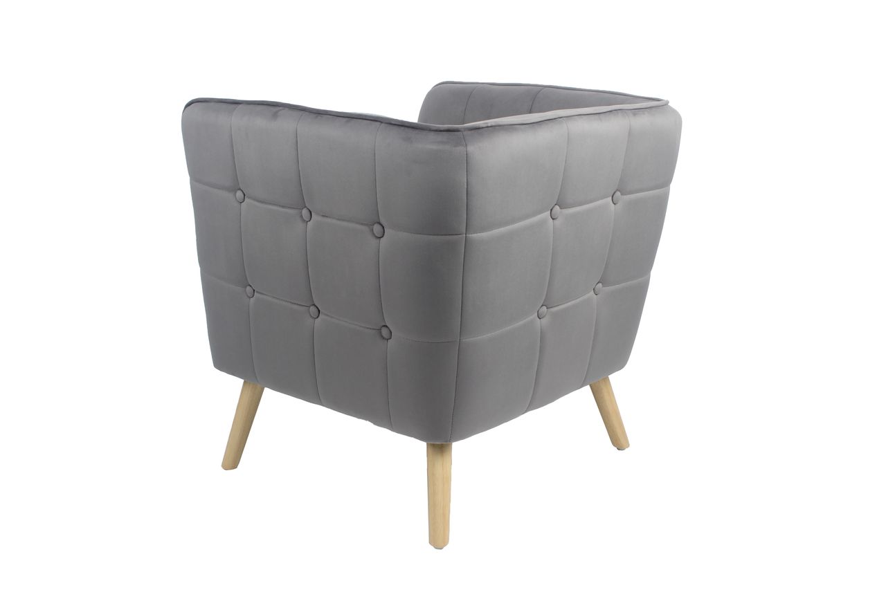 Happy Home Happy Home moderner Sessel mit Armlehne aus Samtbezug HWP69-GRA grau