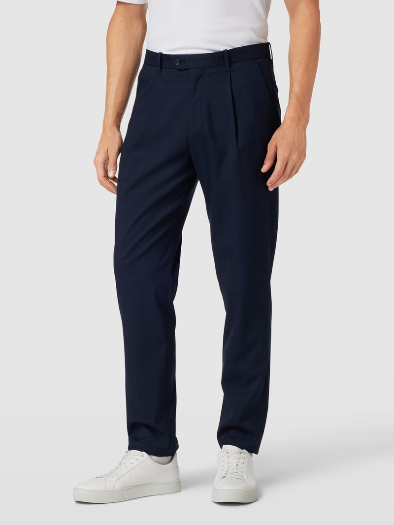 Anzughose mit Allover-Muster Modell 'Pure' in marineblau