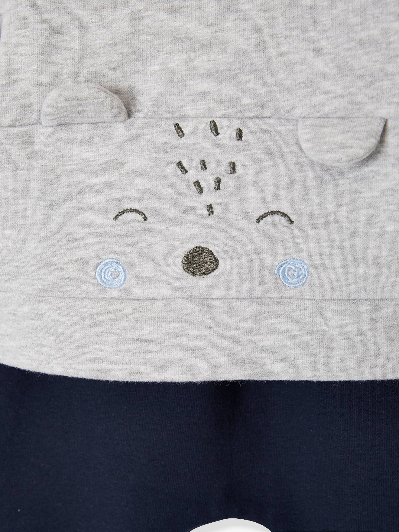 Ensemble bébé naissance sweat frimousse + pantalon personnalisable encre