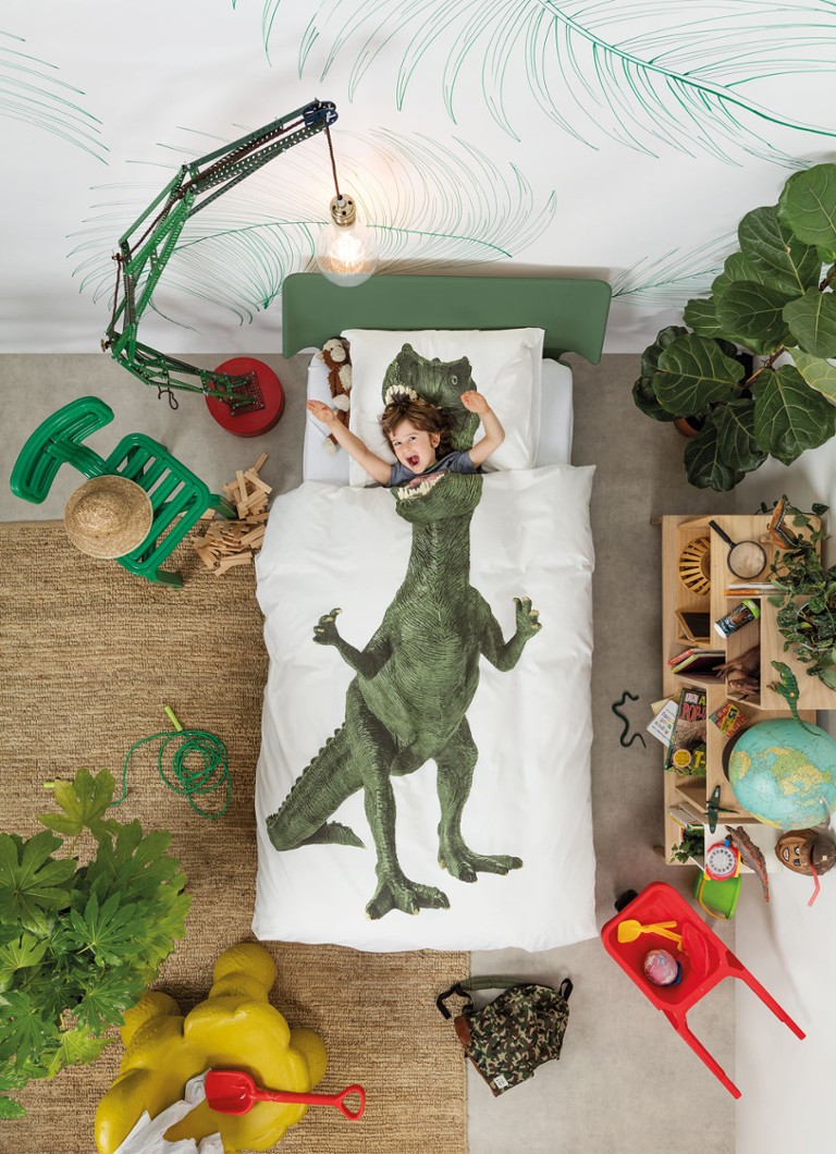 Snurk Dinosaur Rex cotton children's duvet cover set 160TC - including pillowcases