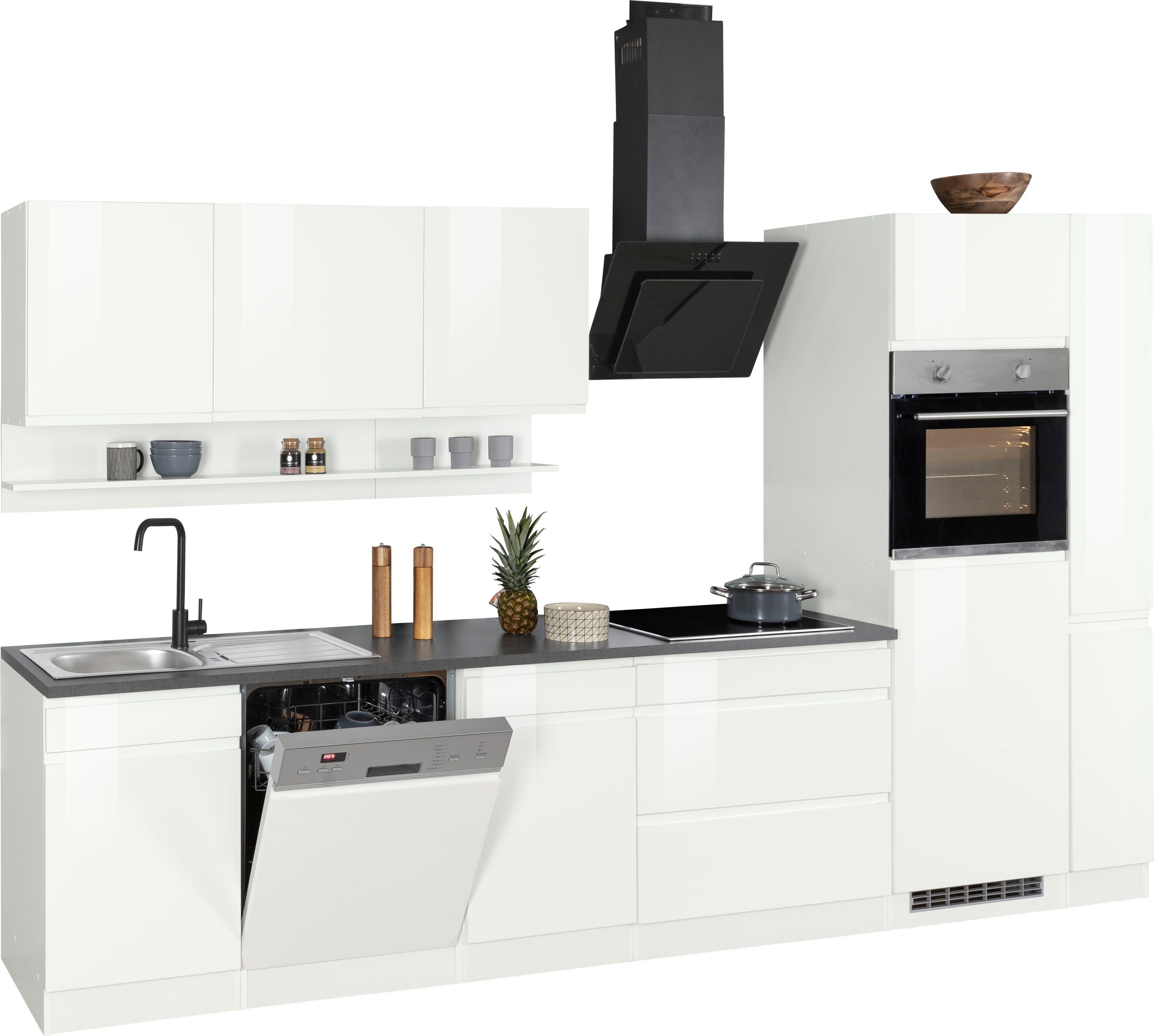 HELD MÖBEL Küche Virginia, Breite 330 cm, mit E-Geräten
