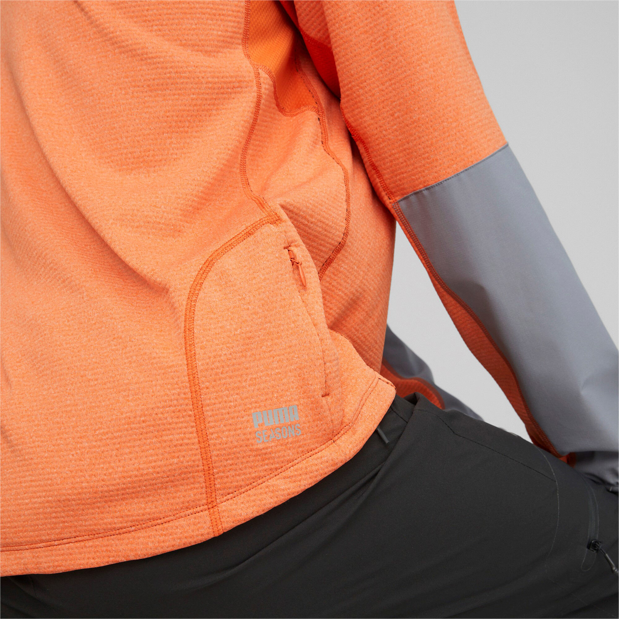 Seasons Raincell Half-Zip Lauftop Herren - Orange, Grau