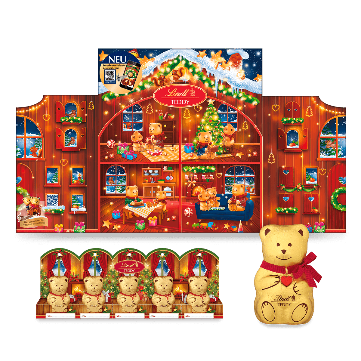 Lindt TEDDY Adventskalender Set, 278g