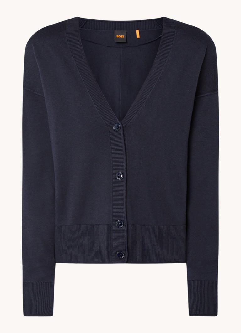 Cardigan Feda a maglia fine elasticizzato di HUGO BOSS