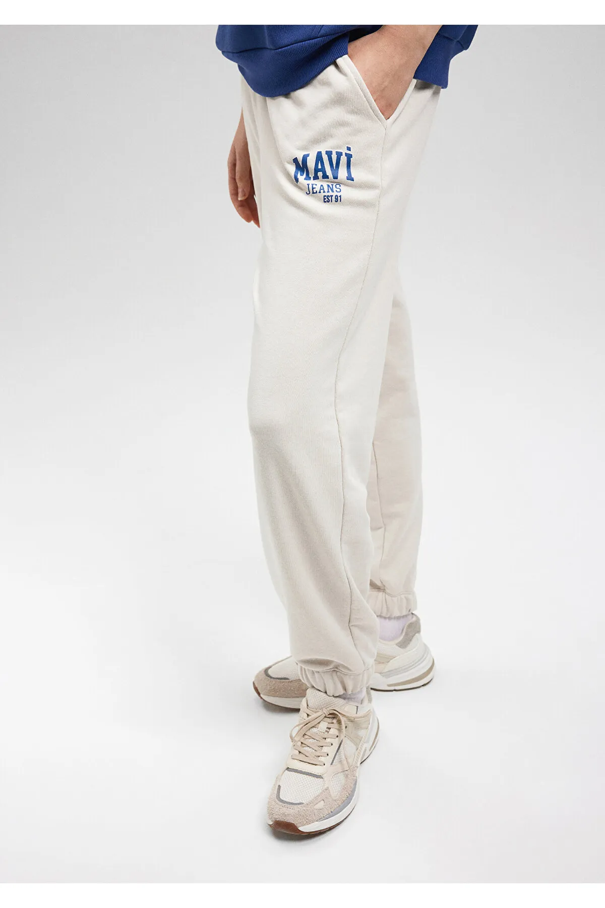 Mavi  Beige Jogginghose mit Logo-Print 1010466-70020