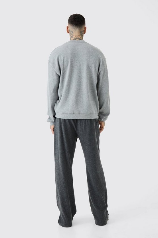Tall lockere gerippte Ottoman Jogginghose mit geteiltem Saum