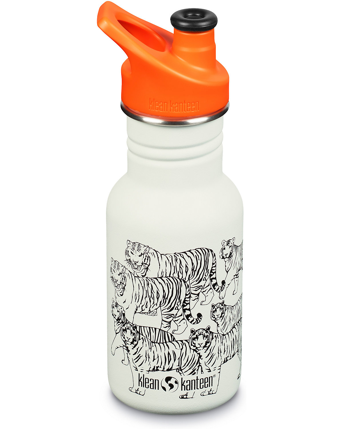 Edelstahl-Trinkflasche klean kanteen® Kid kanteen Tigers, 355 ml, Orange Sport Cap
