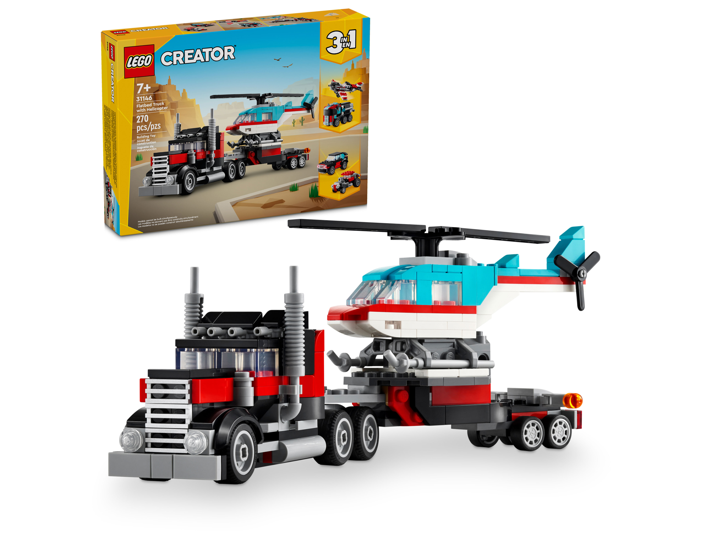Le camion remorque avec hélicoptère 31146