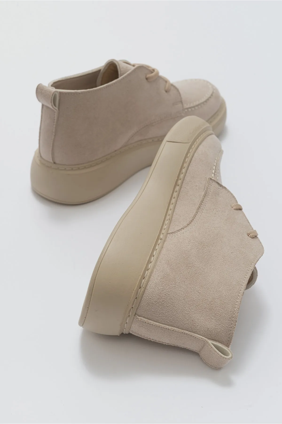 LuviShoes  Ventil Beige Wildleder Damenstiefel