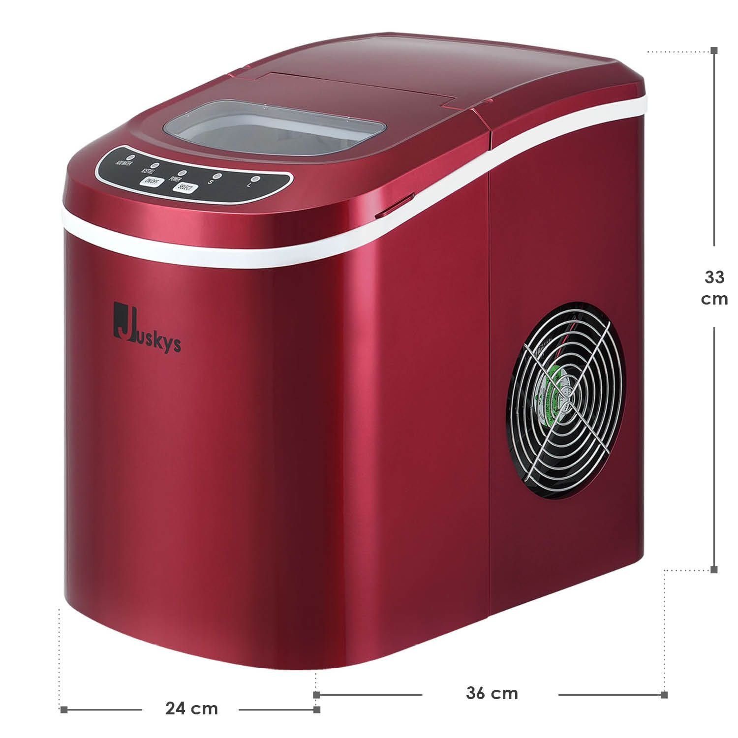 Juskys Eiswürfelmaschine IcyCube, 12 kg in 24 h, großer Wassertank