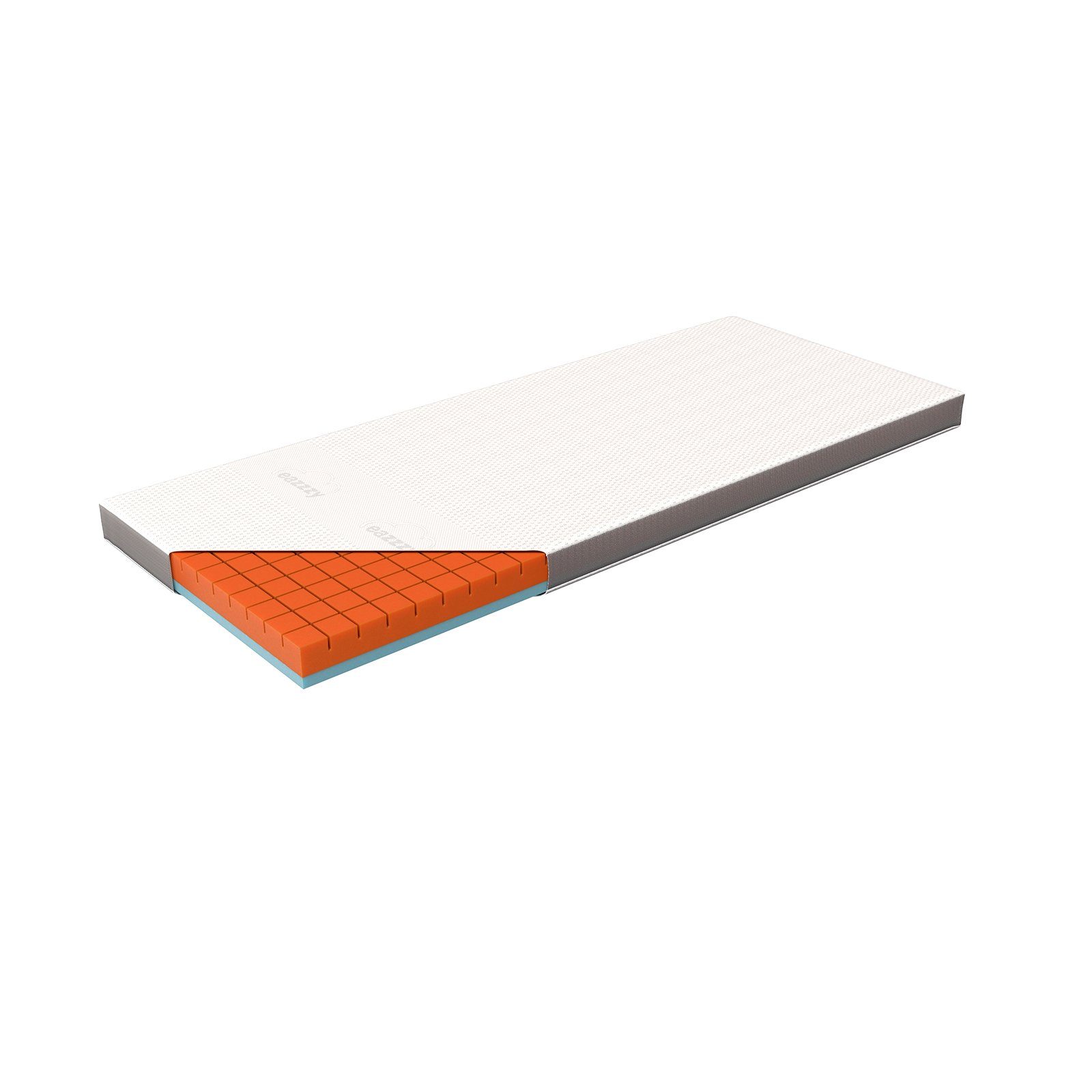 Matratzenauflage eazzzy Premium Cube Topper, 80 x 200 x 9 cm Genius, 2-Seiten-Wendetopper (weiche & feste Seite) für Matratze