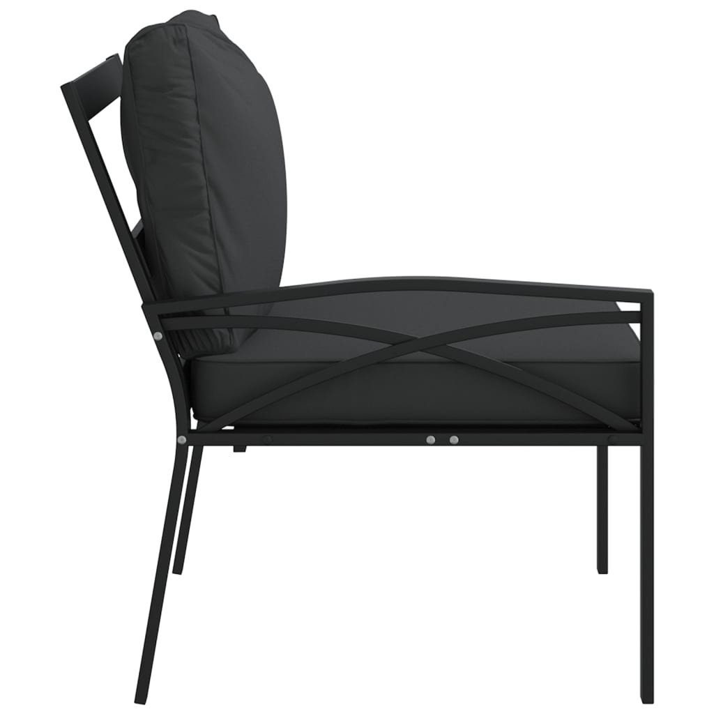 vidaXL Loungesofa Gartenstühle mit Grauen Kissen 2 Stk. 62x75x79 cm Stahl, 2 Teile