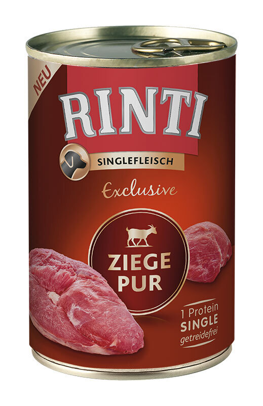 RINTI Hundenassfutter RINTI Singlefleisch 12x400g Ziege pur exclusive