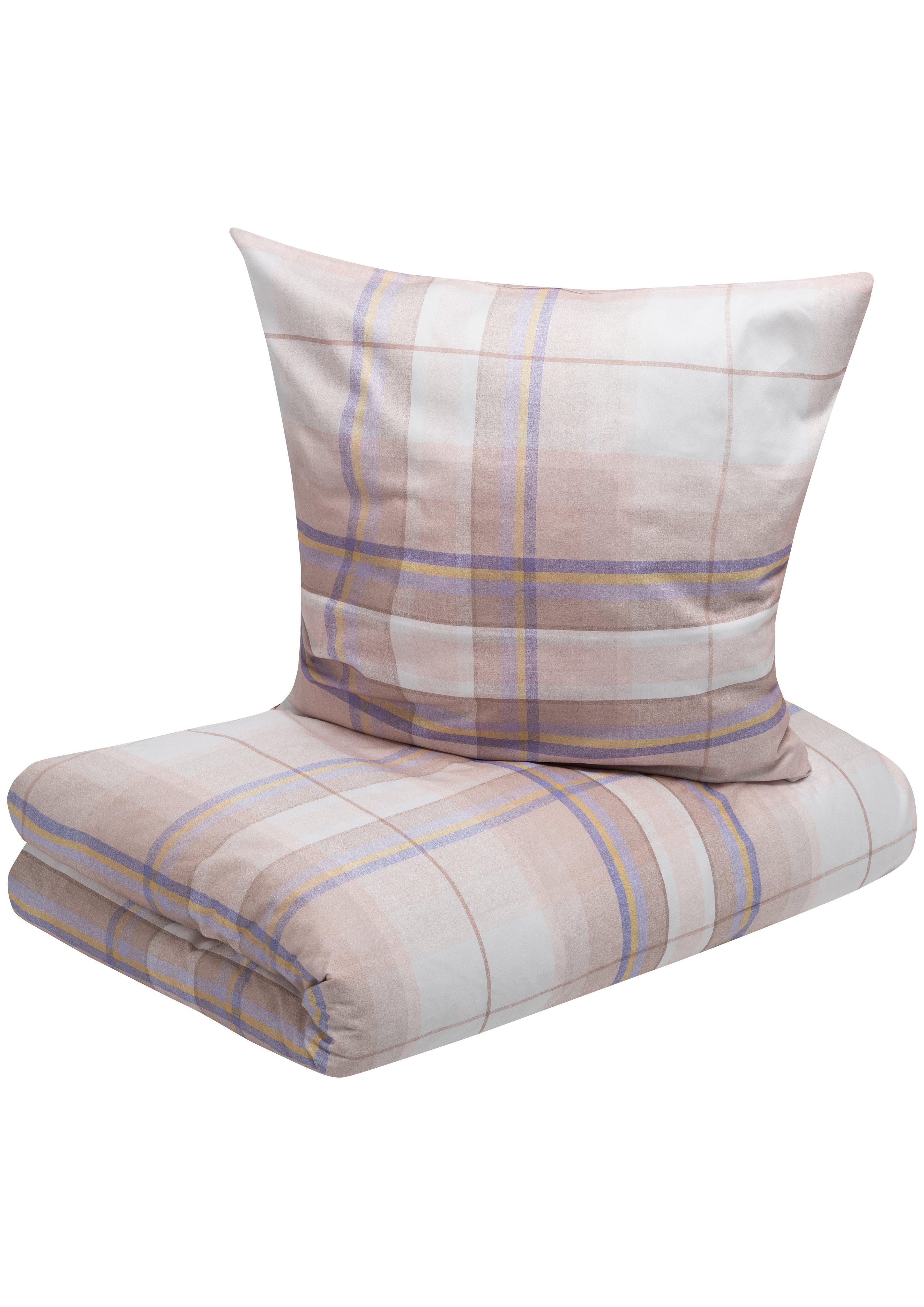 Karierte Bettwäsche aus Baumwollsatin  6008173-350