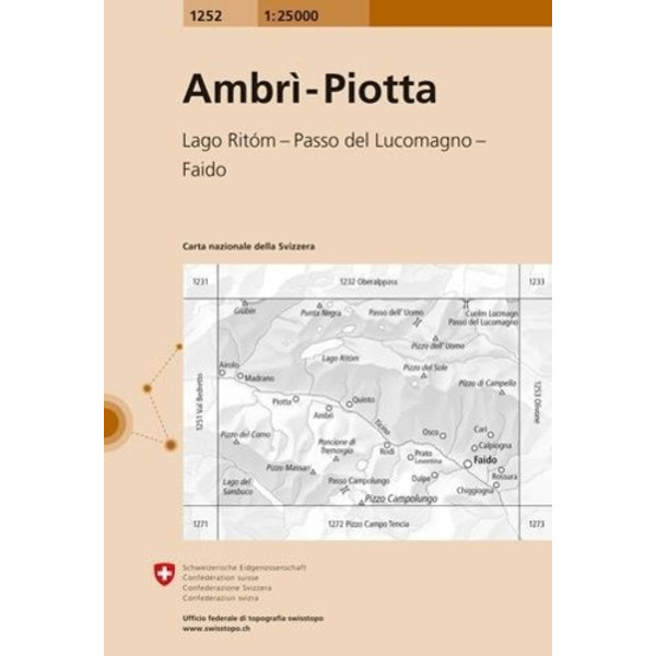 Swisstopo 1 : 25 000 Ambri-Piotta - Wanderkarte