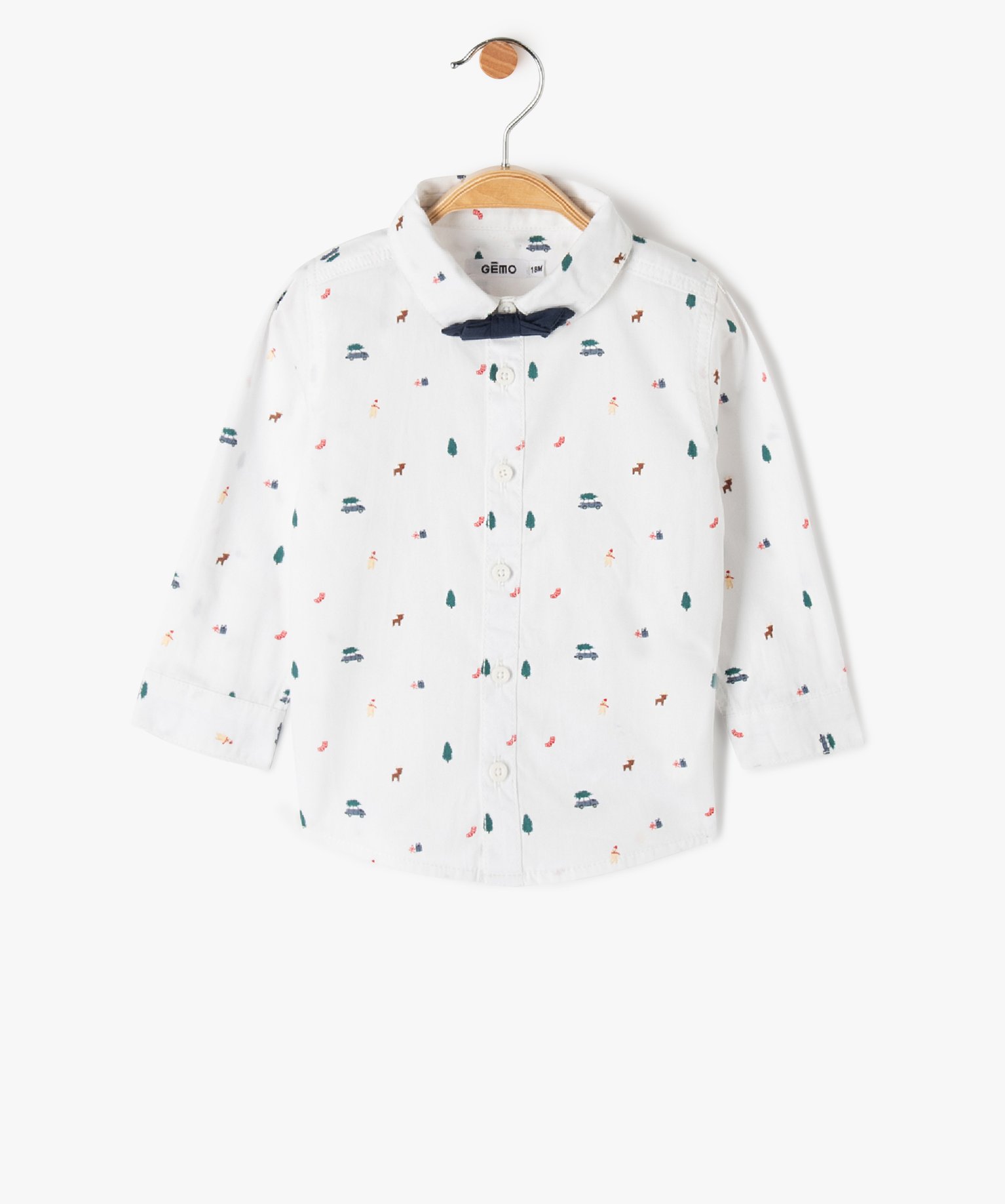 Chemise bébé Garçon à motifs de Nol avec noeud papillo... blanc | GEMO