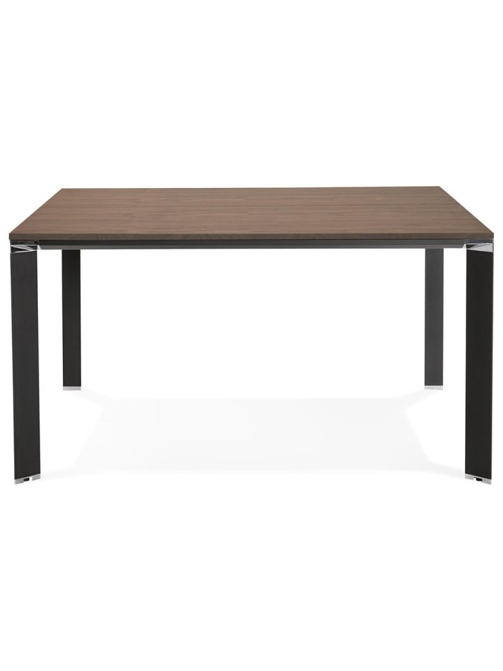 KADIMA DESIGN Schreibtisch Quadrat 140x140 cm Konferenztisch minimalistisch in Braun-Schwarz günstig kaufen