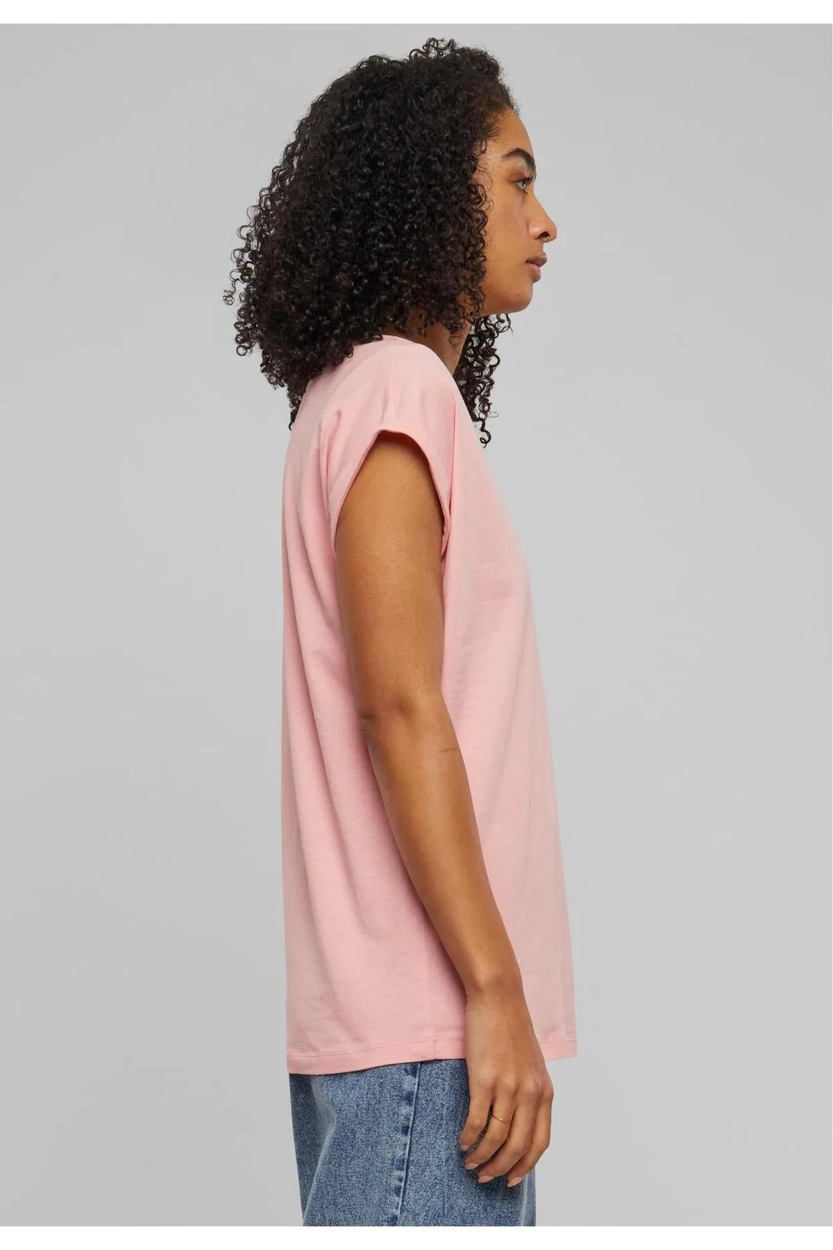 Urban Classics  Damen T-Shirt mit verlängerter Schulterpartie für Damen