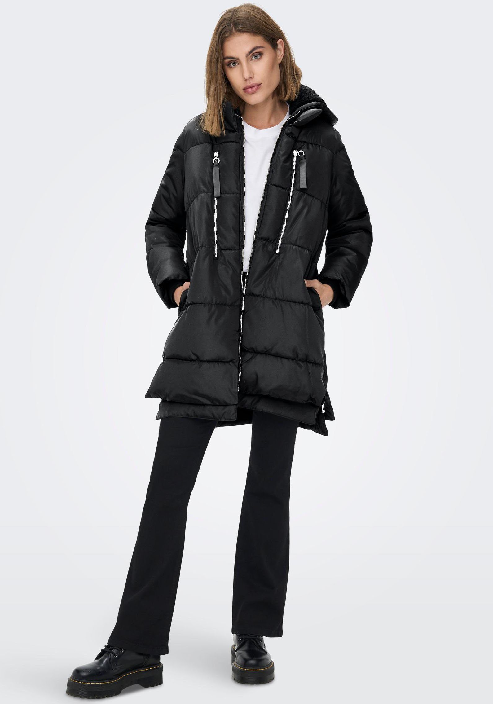 ONLY Steppmantel ONLNORA LONG PUFFER COAT mit Kapuze
