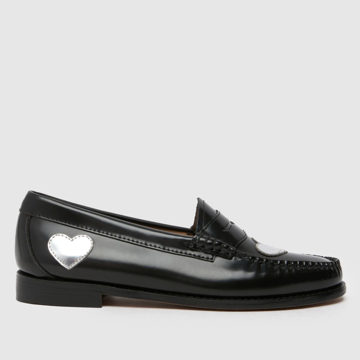 GH BASS – Weejuns – Penny Love – Svarta, flerfärgade loafers med platta tåspetsar