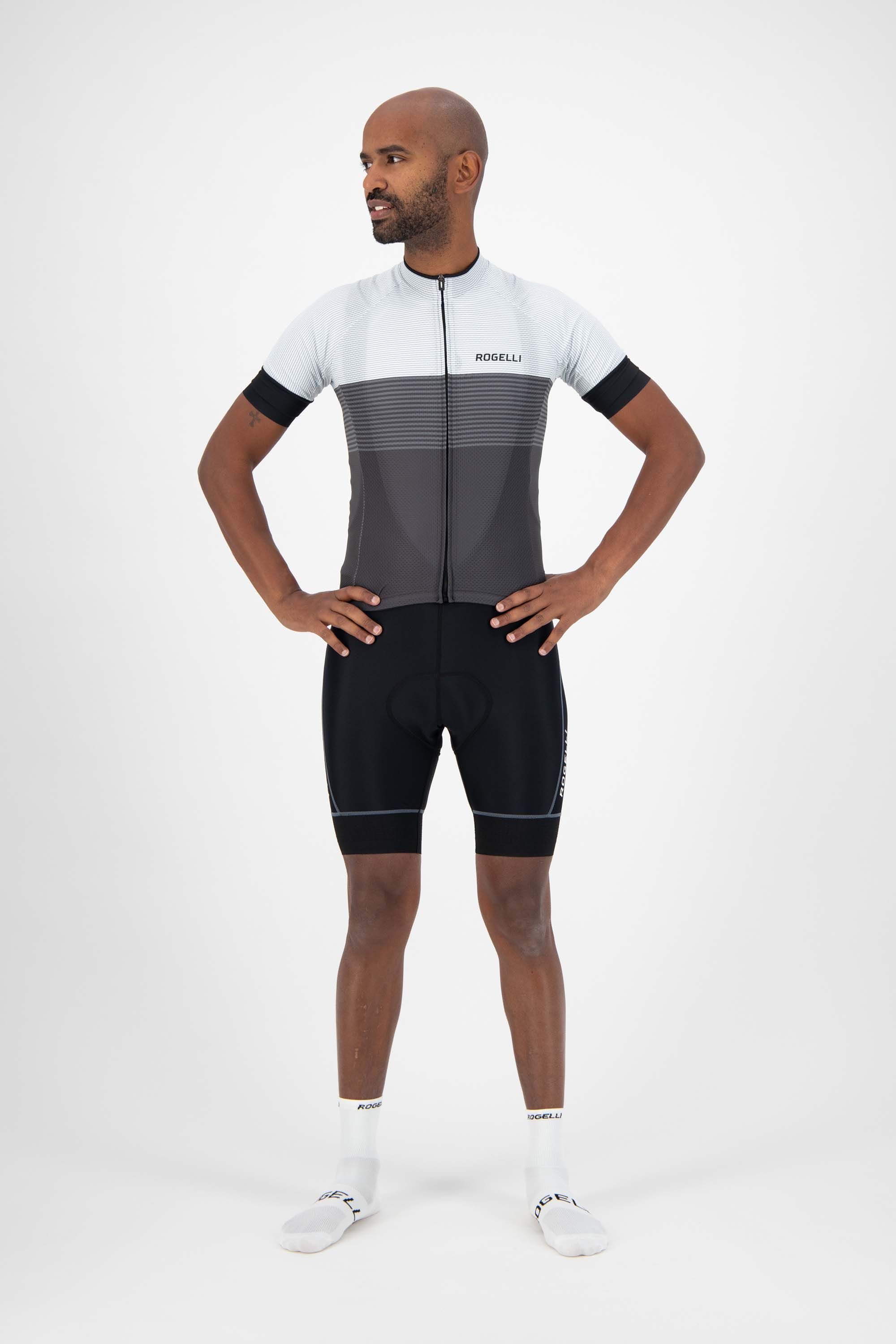 Rogelli Boost Schwarz/Weiß Herren Radtrikot Kurzarm
