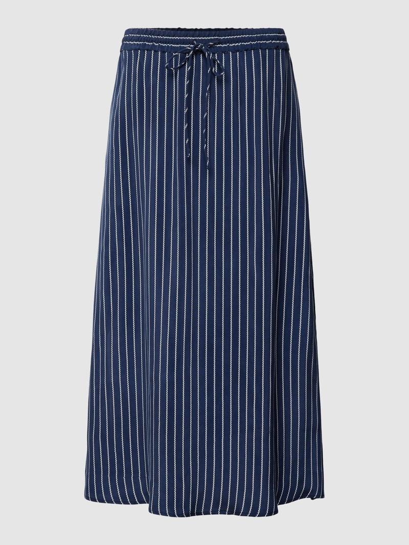 Midikleid mit Streifenmuster in dunkelblau