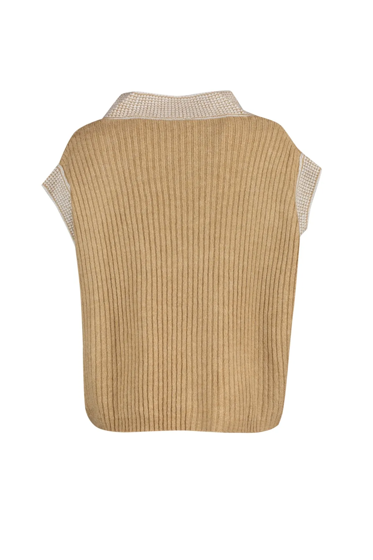 Trendyol Collection  Kamelfarbener Strickpullover mit Oversize-Kragen und detailliertem Strickmuster