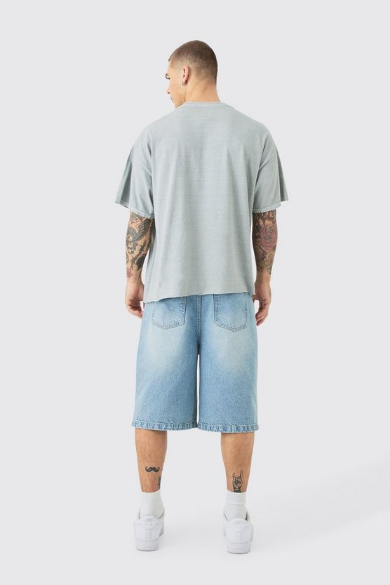 Oversize T-Shirt mit Totenkopf-Print