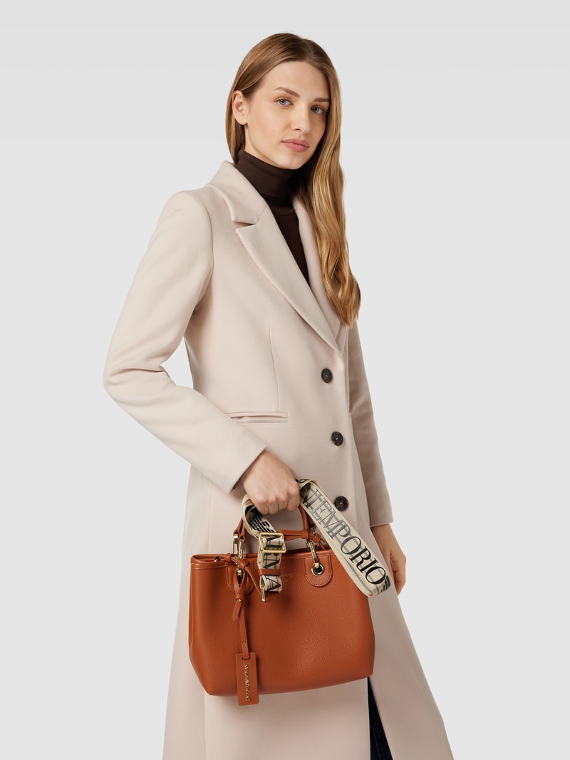 Shopper mit Label-Detail in camel